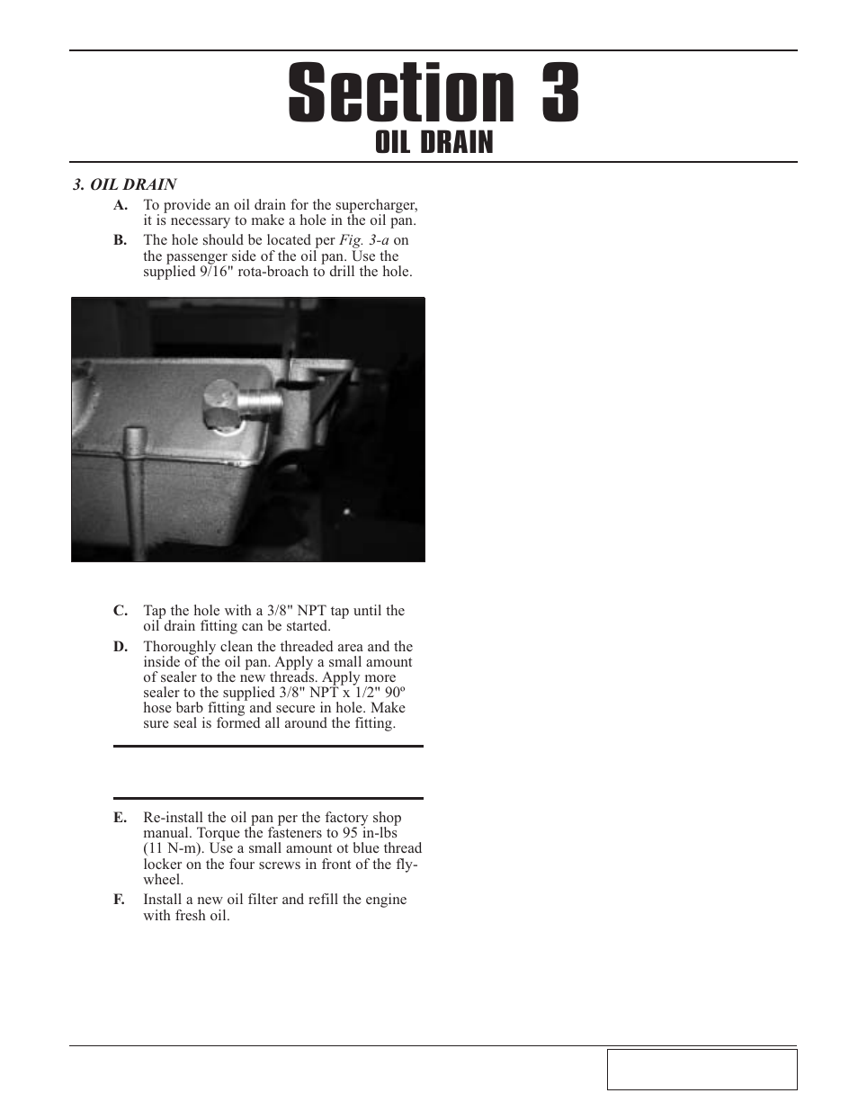 Oil drain, Oil drain -1 | Paxton Superchargers Dodge Viper User Manual | Page 13 / 32