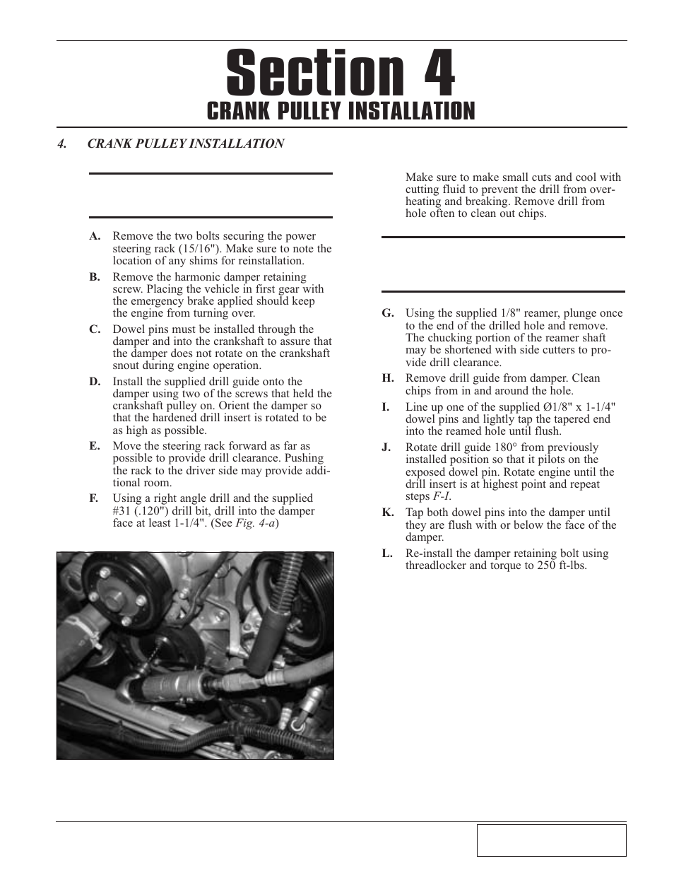 Crank pulley installation, Preparation/removal -1, Crank pulley installation -1 | Paxton Superchargers Dodge Viper User Manual | Page 15 / 32