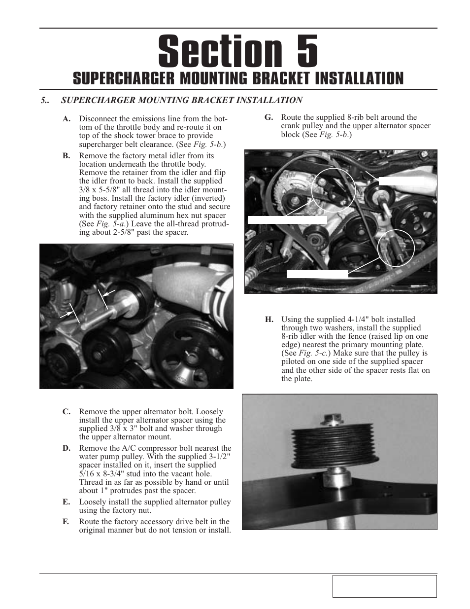 Supercharger mounting bracket installation | Paxton Superchargers Dodge Viper User Manual | Page 17 / 32