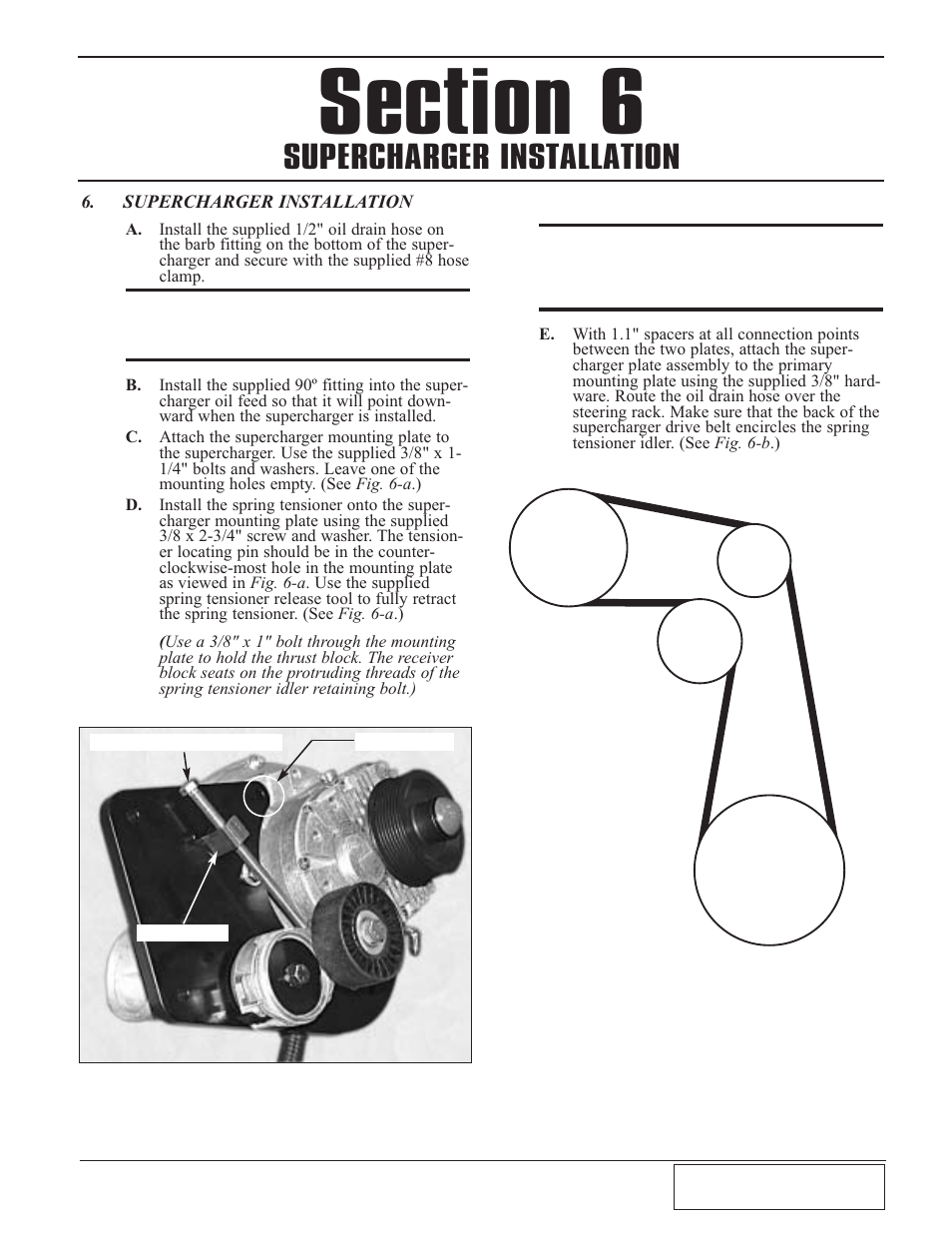 Supercharger mounting brac, Supercharger mounting bracket installation -1, Supercharger installation | Paxton Superchargers Dodge Viper User Manual | Page 19 / 32