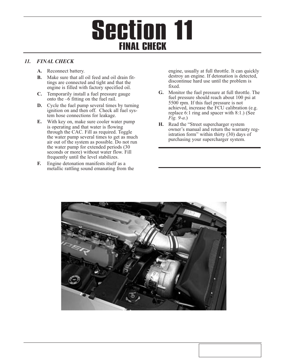 Charge air cooler installatio, Charge air cooler installation -1, Final check | Paxton Superchargers Dodge Viper User Manual | Page 31 / 32