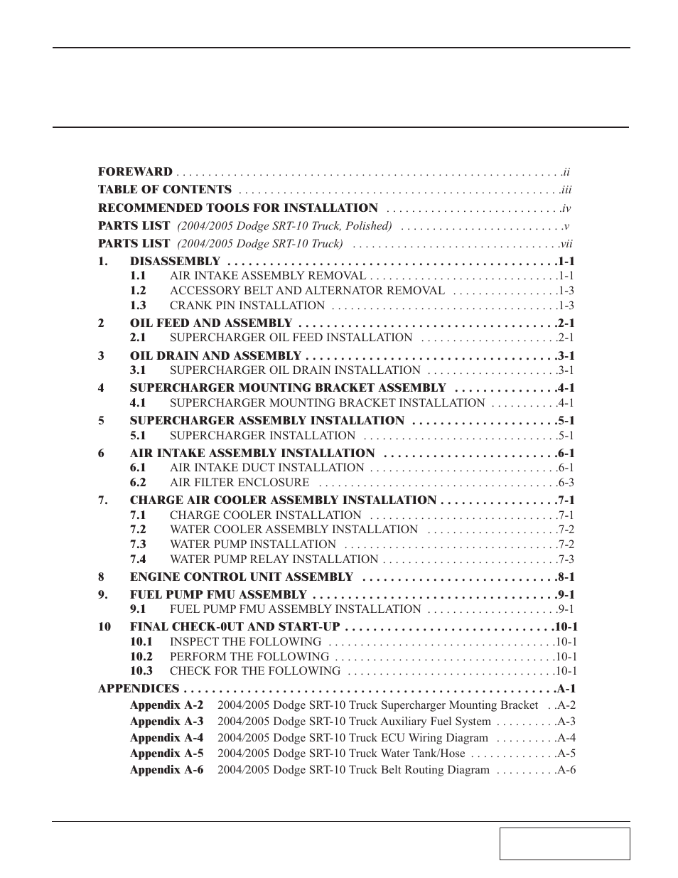 Paxton Superchargers Dodge SRT-10 Ram User Manual | Page 3 / 42