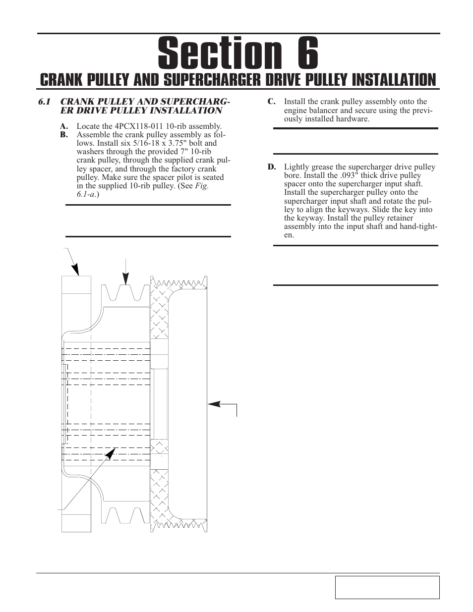 Crank pulley and supercha | Paxton Superchargers Universal Small Block Mopar/318 Carbureted System User Manual | Page 21 / 30