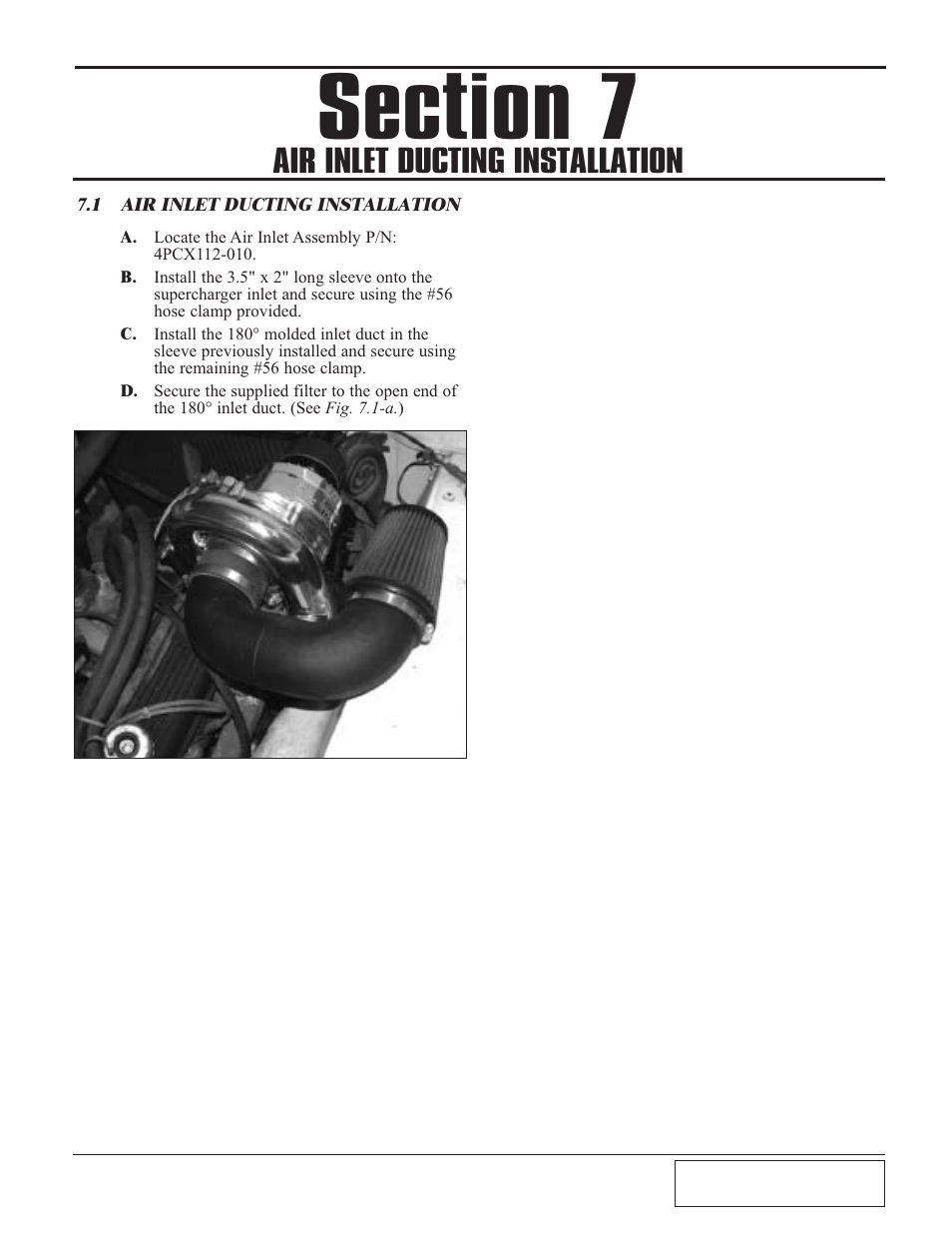 Air ducting installation, Air ducting installation -1, Air inlet ducting installation | Paxton Superchargers Universal Small Block Mopar/318 Carbureted System User Manual | Page 23 / 30