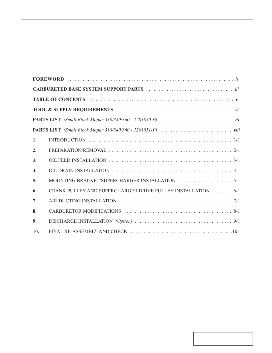 Paxton Superchargers Universal Small Block Mopar/318 Carbureted System User Manual | Page 5 / 30