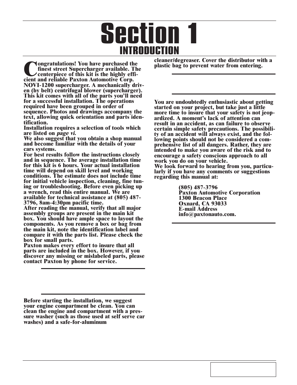 Introduction | Paxton Superchargers Universal Small Block Mopar/318 Carbureted System User Manual | Page 9 / 30