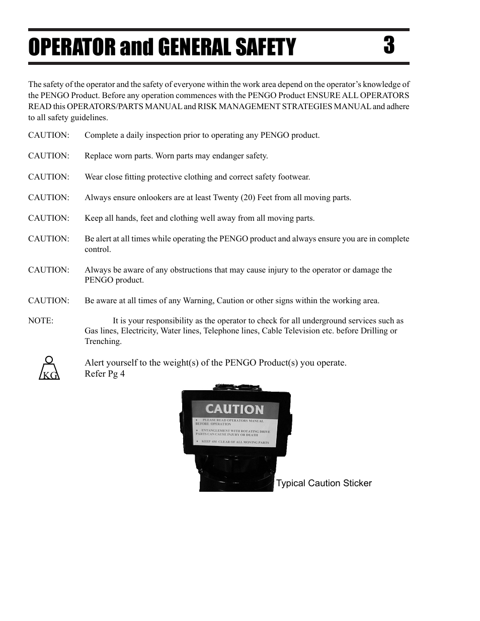 Operator and general safety 3 | Pengo LDS Series User Manual | Page 4 / 24