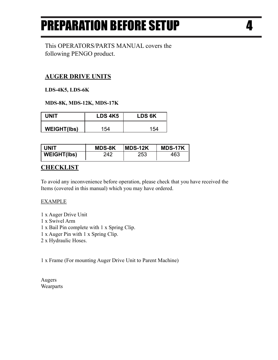 Preparation before setup 4 | Pengo LDS Series User Manual | Page 5 / 24