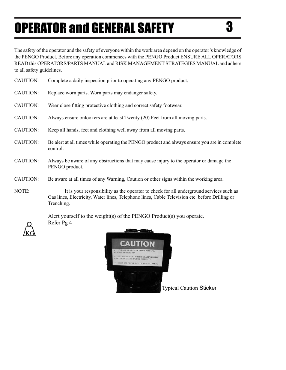 Operator and general safety 3 | Pengo MDT Series User Manual | Page 4 / 24