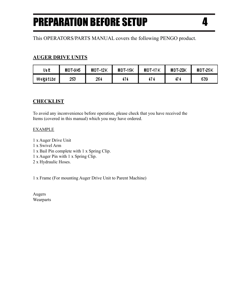 Preparation before setup 4 | Pengo MDT Series User Manual | Page 5 / 24