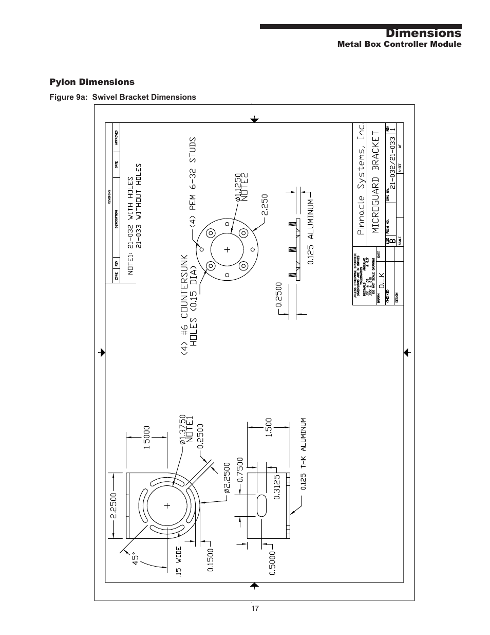Dimensions | Pinnacle Systems MG User Manual | Page 27 / 48