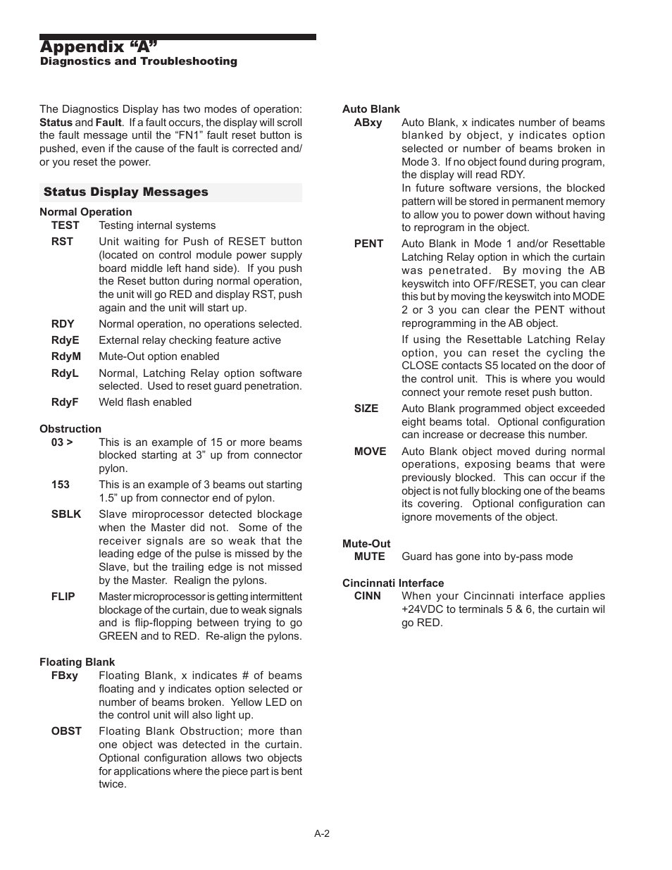 Appendix “a | Pinnacle Systems MG User Manual | Page 34 / 48