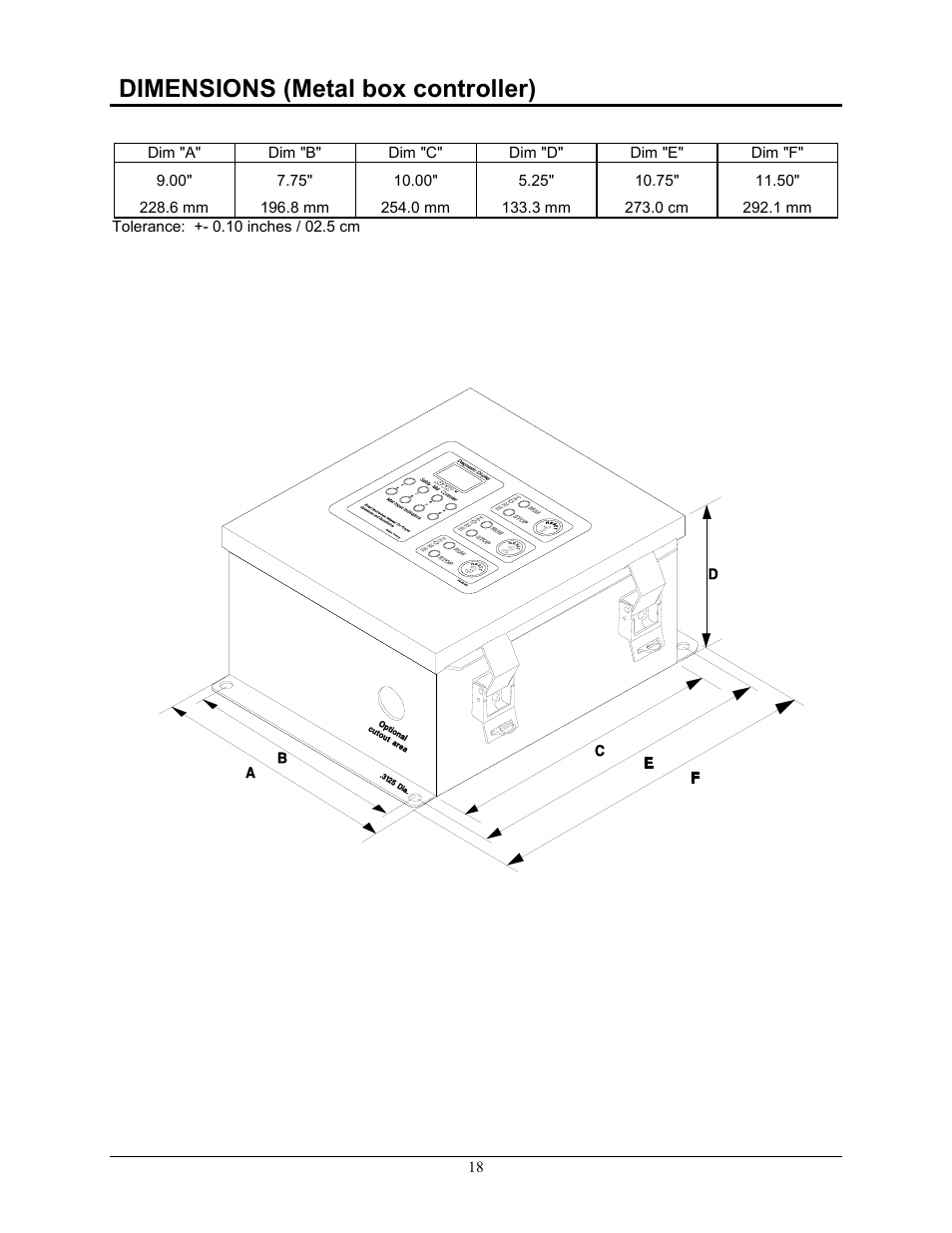 Dimensions (metal box controller) | Pinnacle Systems STTS User Manual | Page 24 / 38