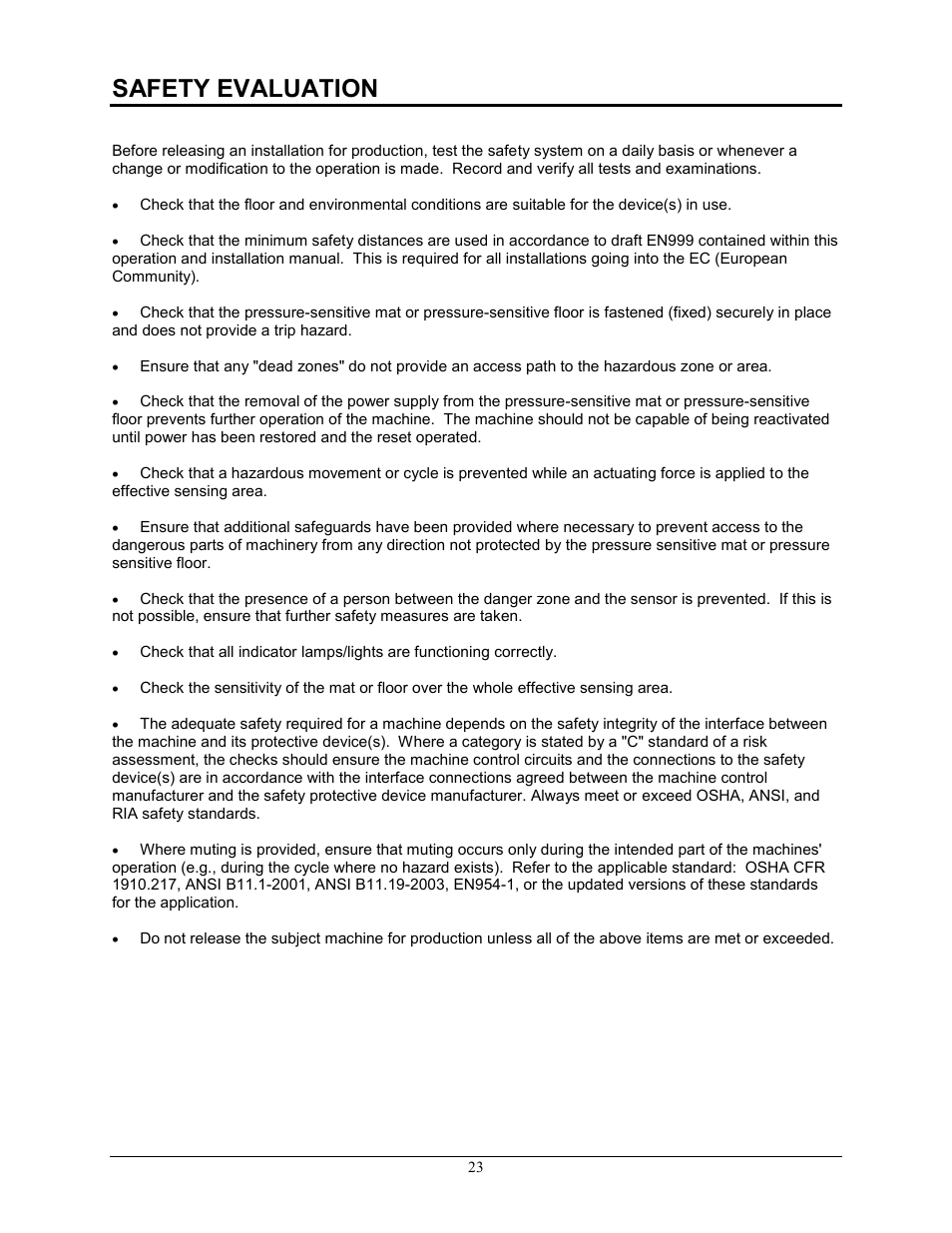 Safety evaluation | Pinnacle Systems STTS User Manual | Page 29 / 38