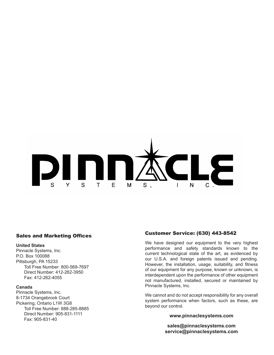 Pinnacle Systems Universal Safety Controller HUB User Manual | Page 26 / 26