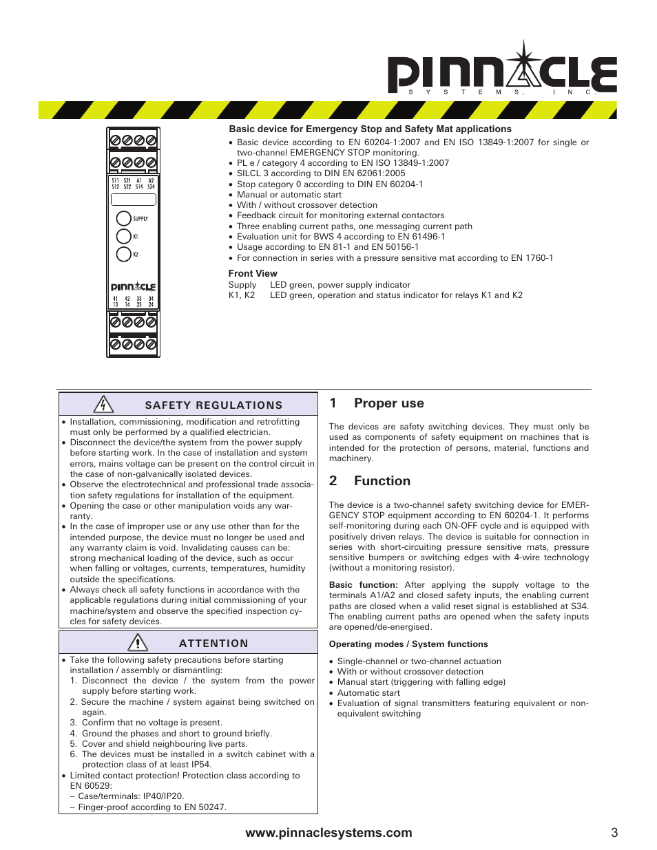 Sno 4083km, 1proper use, 2function | Pinnacle Systems NSD 3580 User Manual | Page 3 / 9