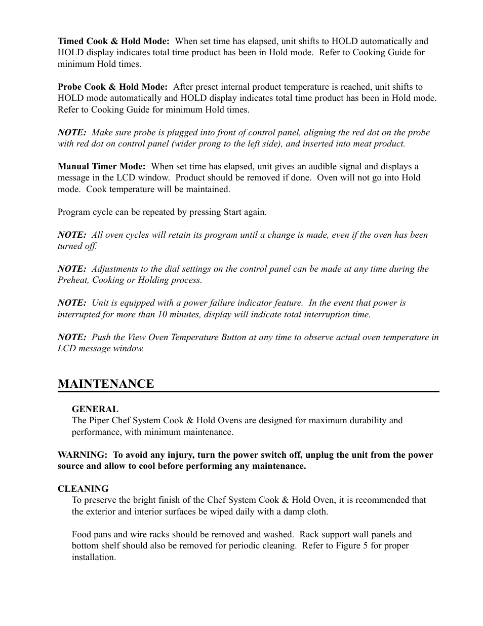 Maintenance | Piper CS2-5 User Manual | Page 10 / 12