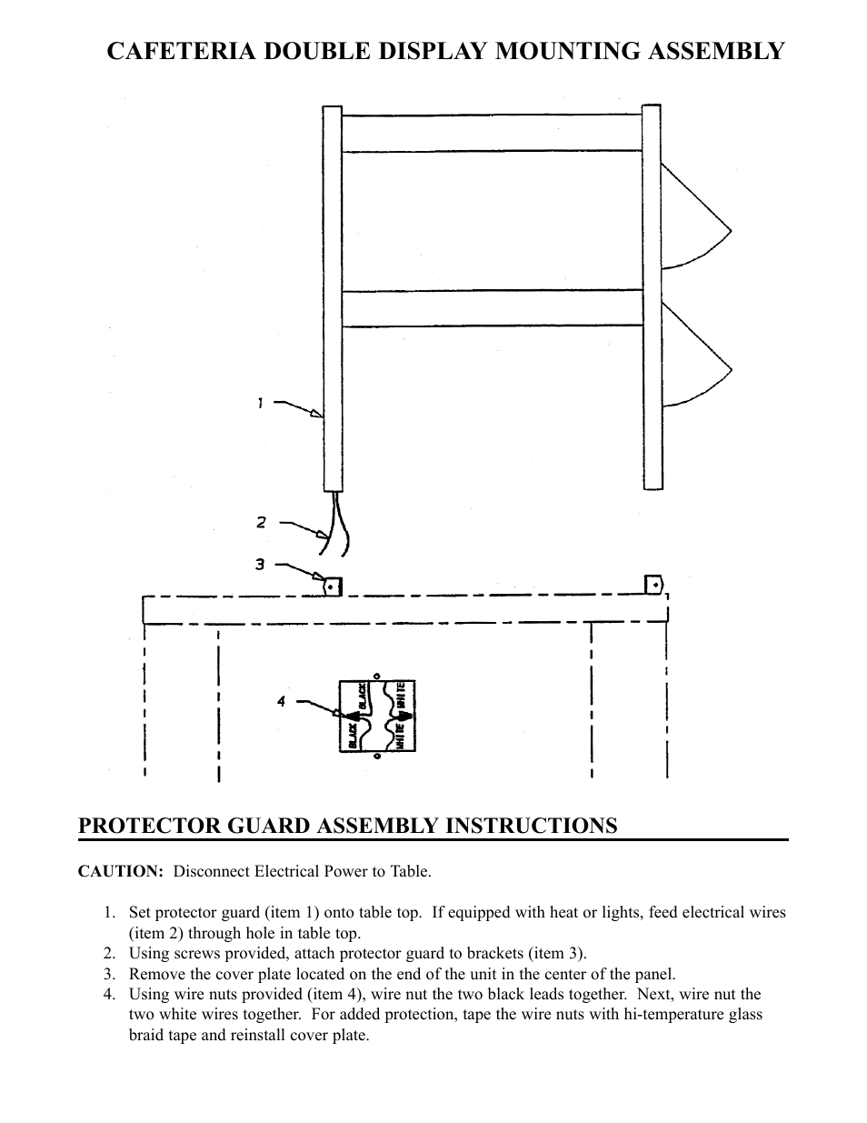 Cafeteria double display mounting assembly, Protector guard assembly instructions | Piper 3-CM User Manual | Page 6 / 25