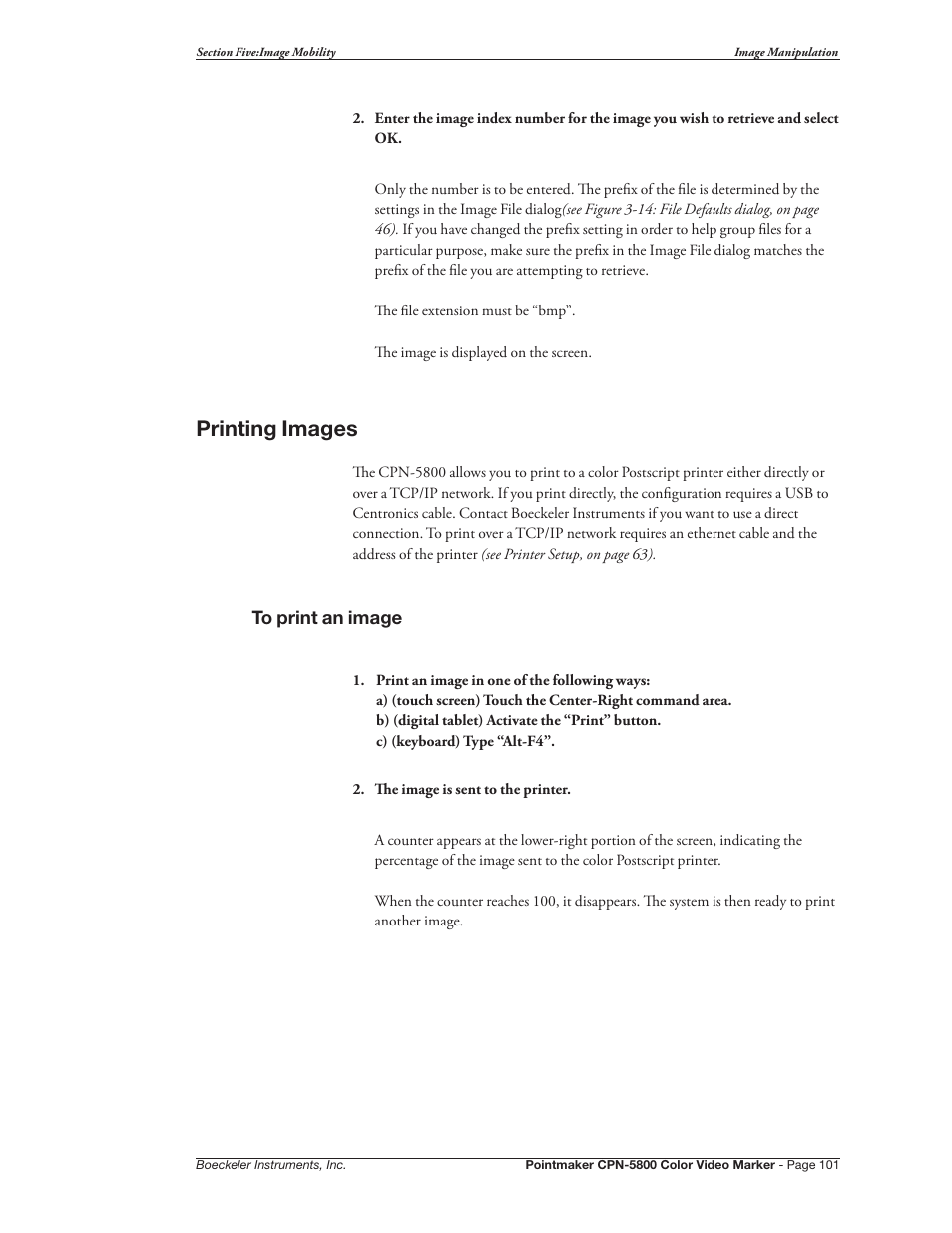 Printing images | Pointmaker CPN-5800 User Manual | Page 107 / 168