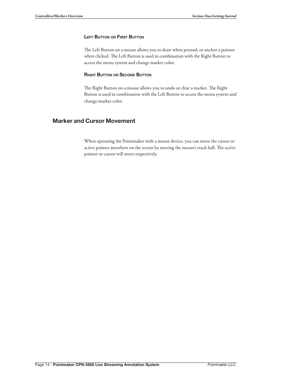 Marker and cursor movement | Pointmaker CPN-5800 User Manual | Page 20 / 168
