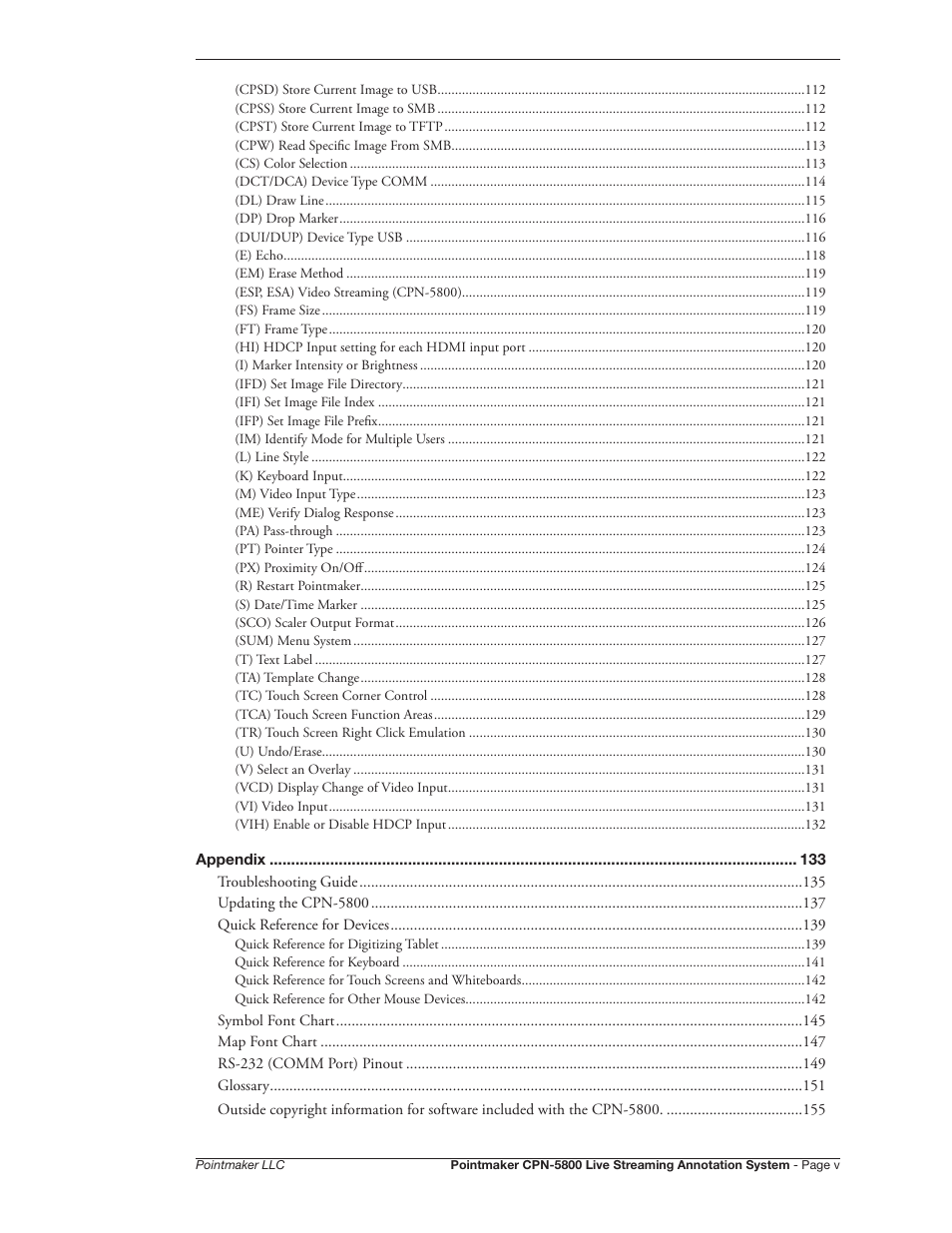 Pointmaker CPN-5800 User Manual | Page 5 / 168