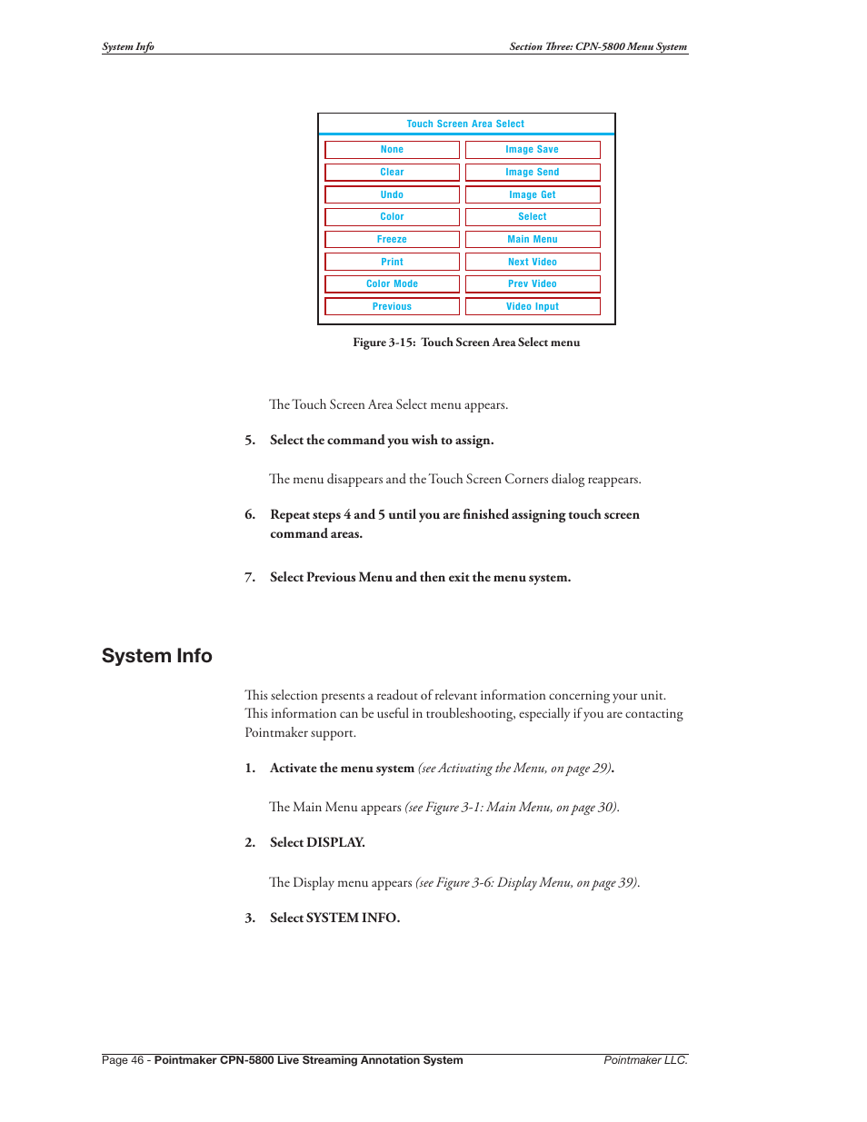 System info | Pointmaker CPN-5800 User Manual | Page 52 / 168