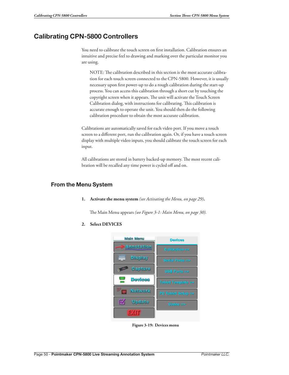 Calibrating cpn-5800 controllers | Pointmaker CPN-5800 User Manual | Page 56 / 168