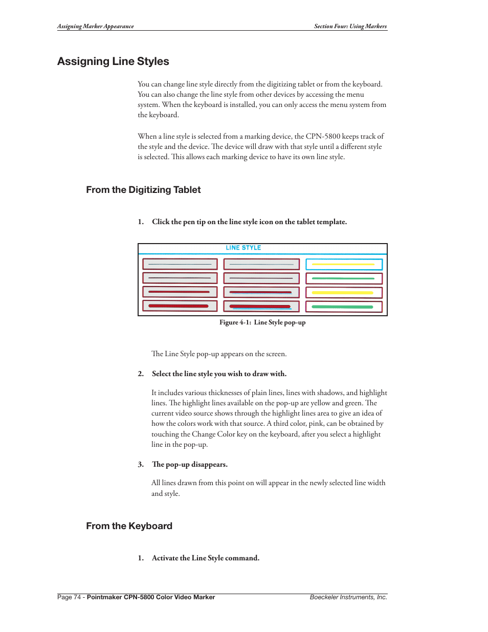 Assigning line styles | Pointmaker CPN-5800 User Manual | Page 80 / 168