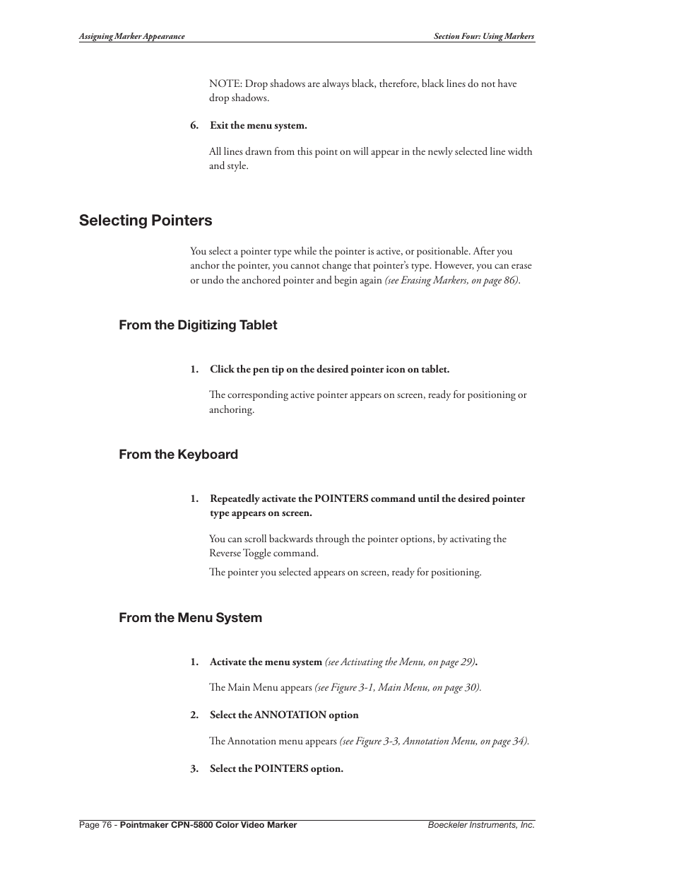 Selecting pointers | Pointmaker CPN-5800 User Manual | Page 82 / 168