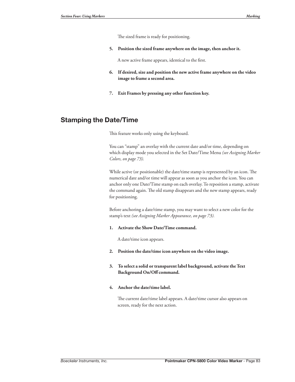 Stamping the date/time | Pointmaker CPN-5800 User Manual | Page 89 / 168