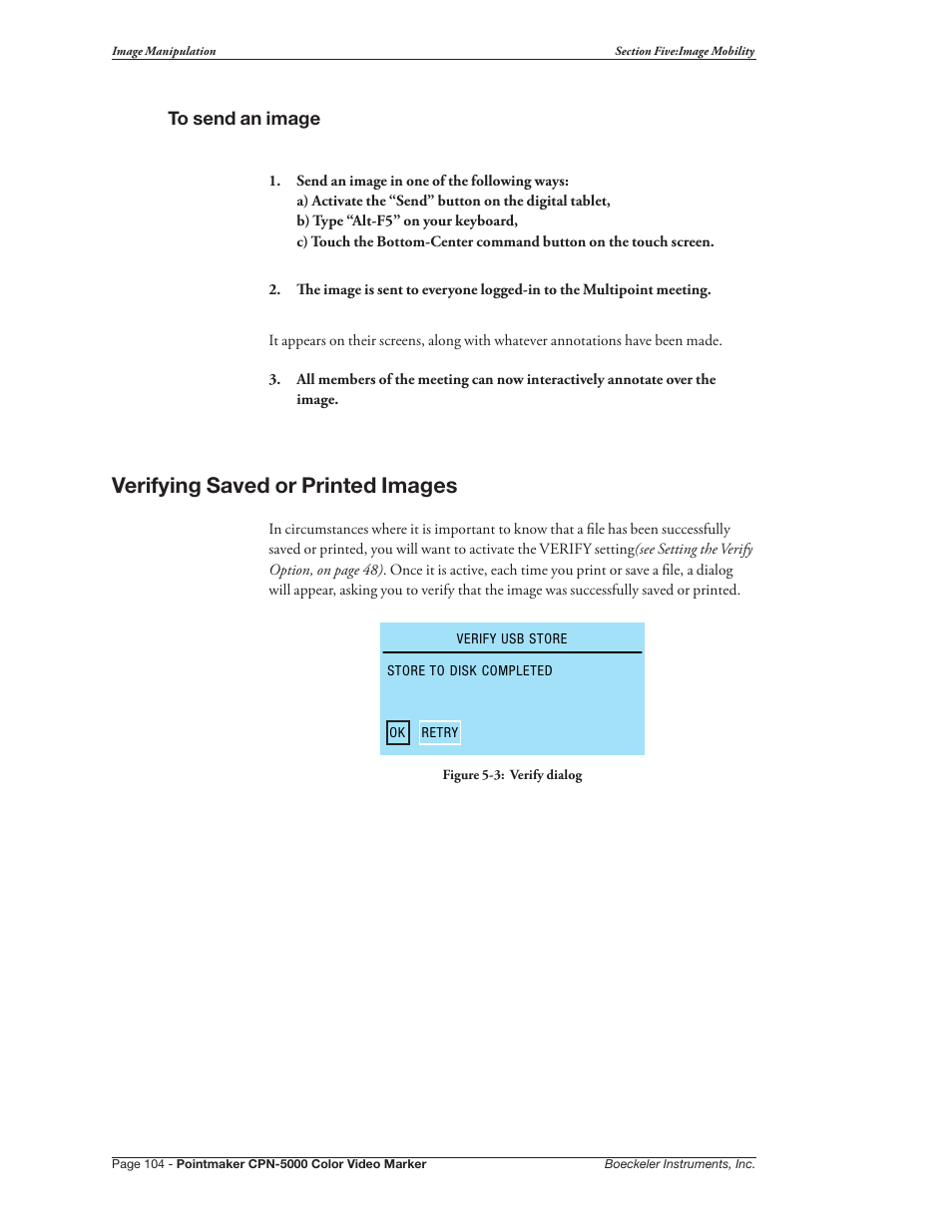 Verifying saved or printed images | Pointmaker CPN-5000 User Manual | Page 110 / 167