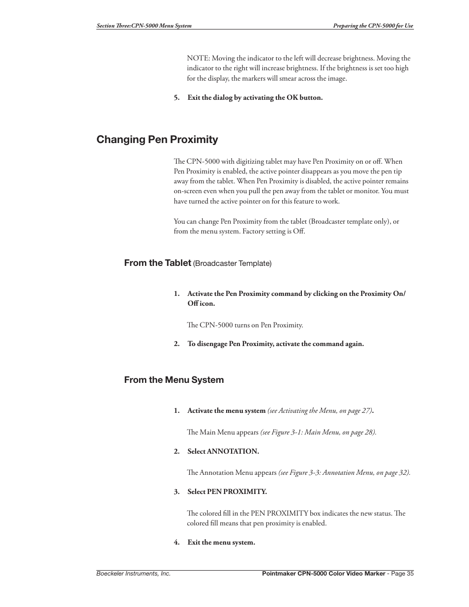 Changing pen proximity | Pointmaker CPN-5000 User Manual | Page 41 / 167