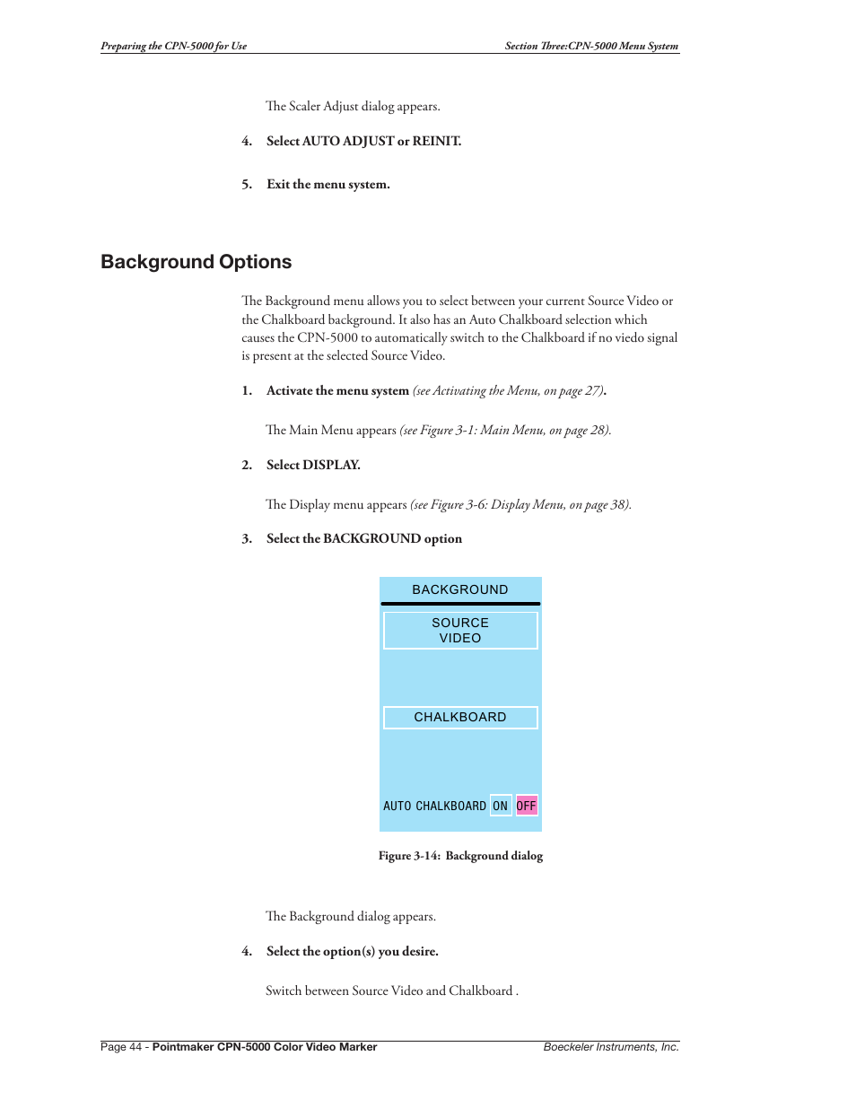 Background options | Pointmaker CPN-5000 User Manual | Page 50 / 167