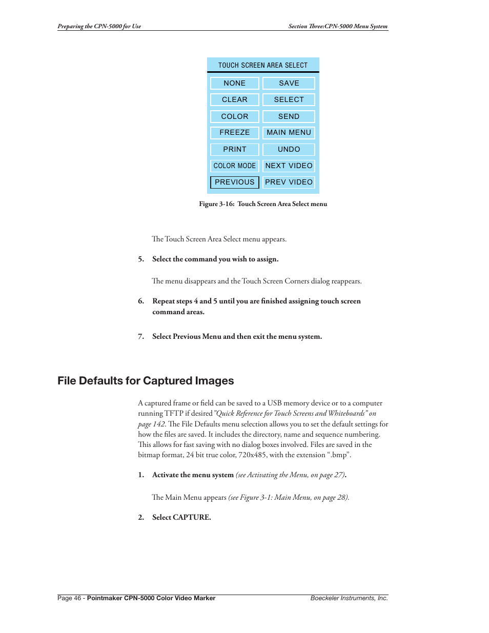 File defaults for captured images | Pointmaker CPN-5000 User Manual | Page 52 / 167