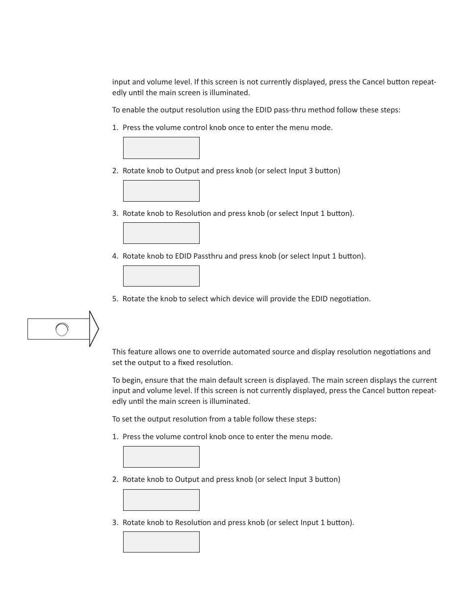 Setting output resolution using table lookup | Presentation Switchers PS550 User Manual | Page 17 / 41