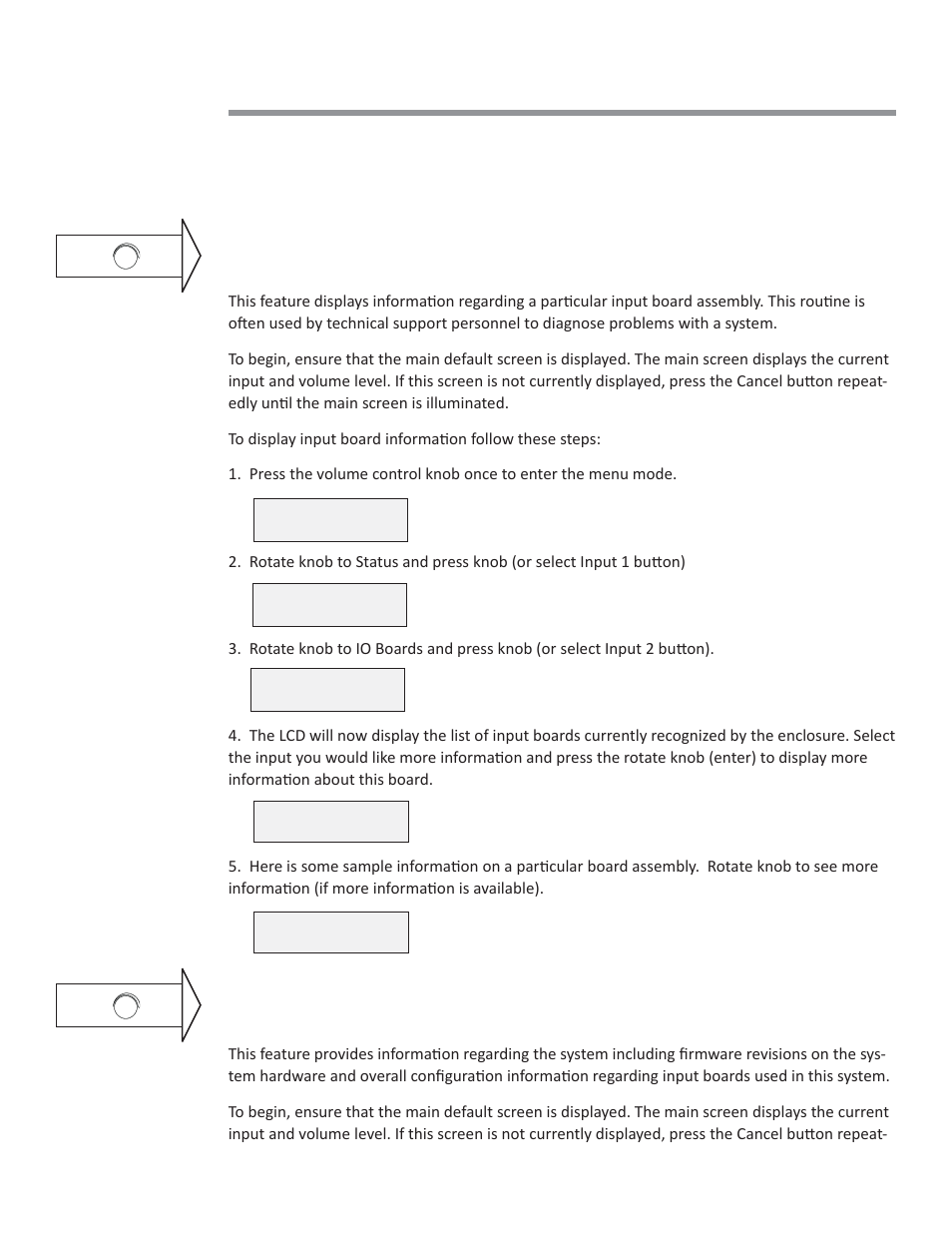 System info & utilities, Display input board information, Display system information | Presentation Switchers PS550 User Manual | Page 34 / 41