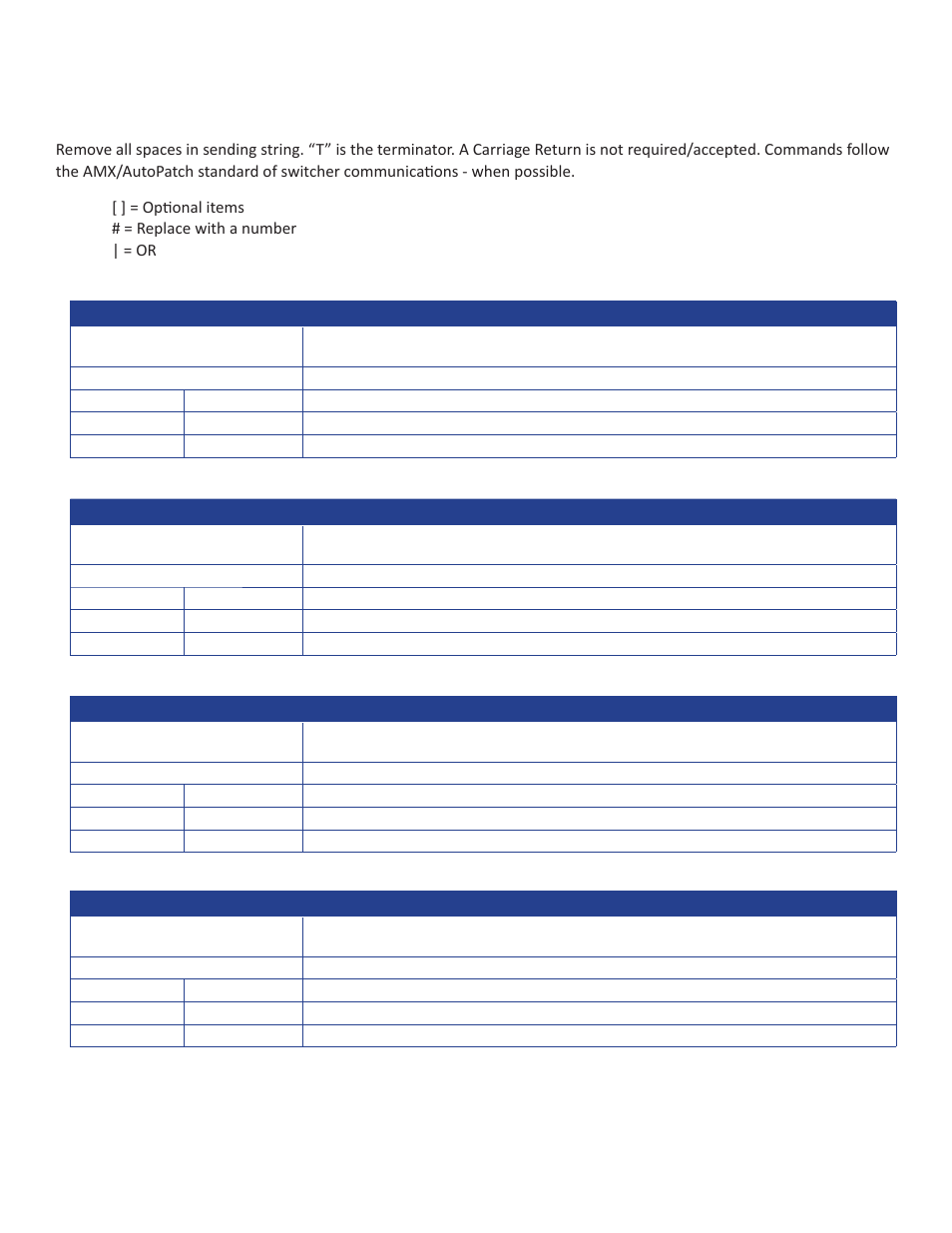 Series 500 programming codes | Presentation Switchers PS550 User Manual | Page 40 / 41