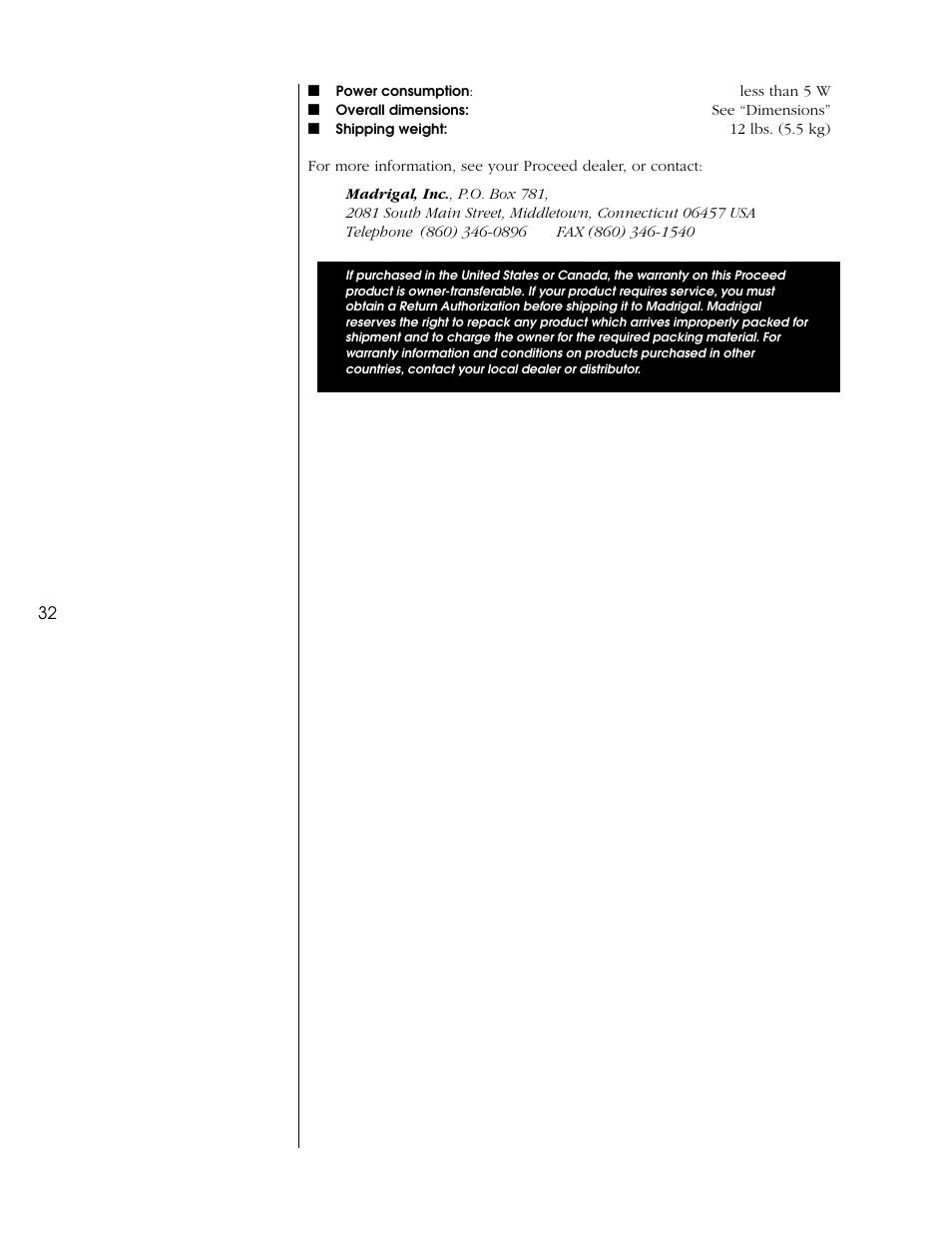 Dimensions | Proceed CVP2 User Manual | Page 32 / 36