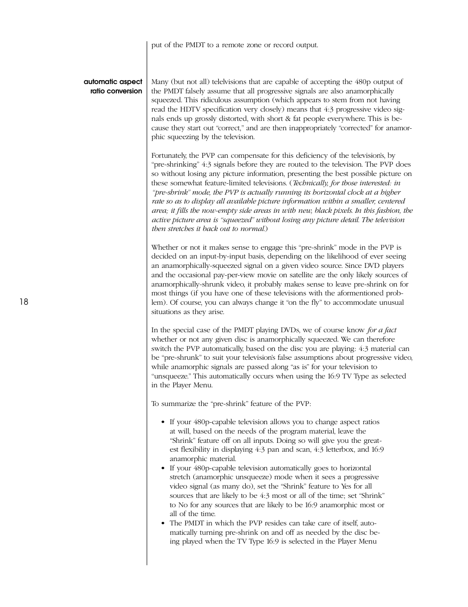 Automatic aspect ratio conversion | Proceed PVP User Manual | Page 18 / 26