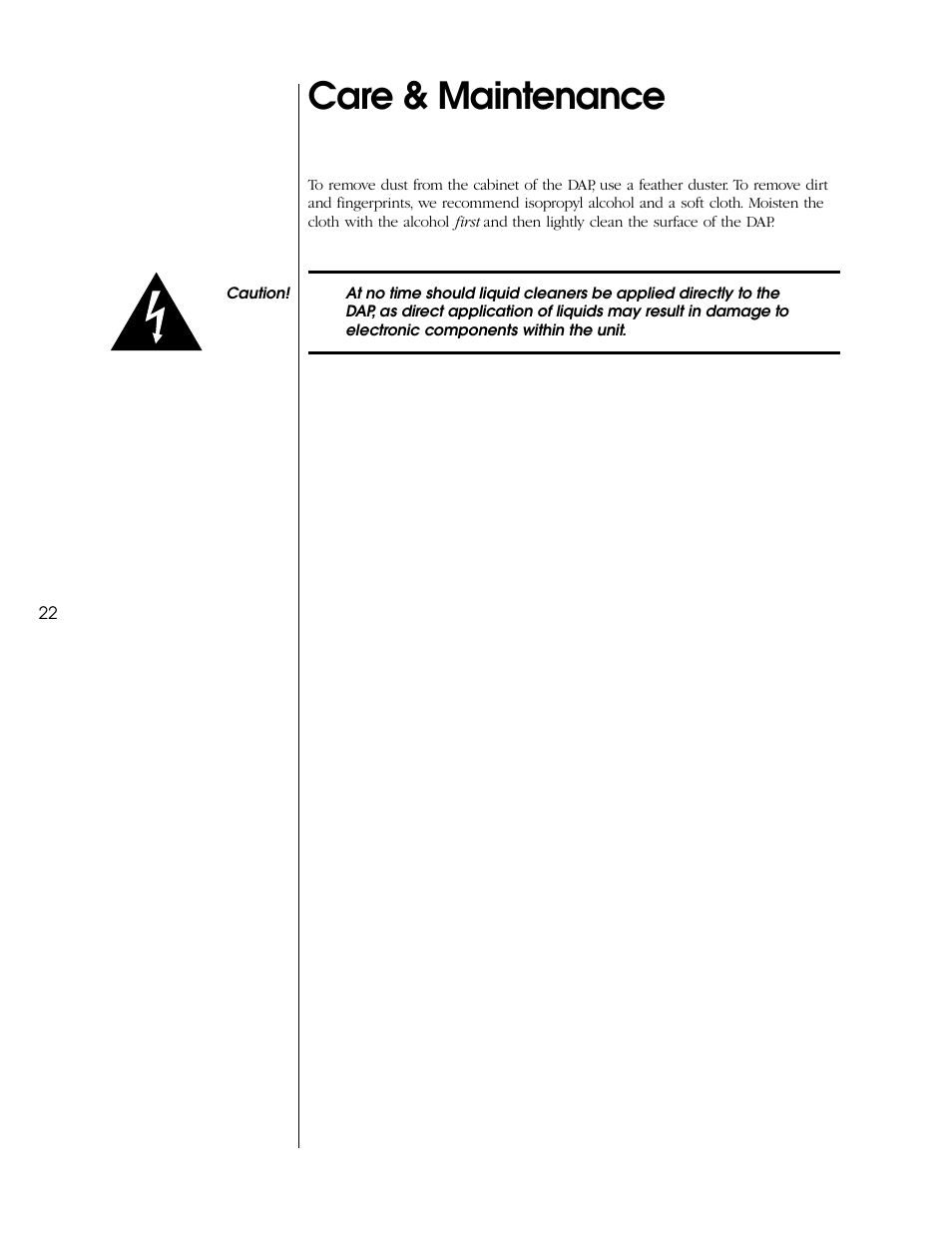 Care & maintenance | Proceed DAP (non-CE) User Manual | Page 22 / 28