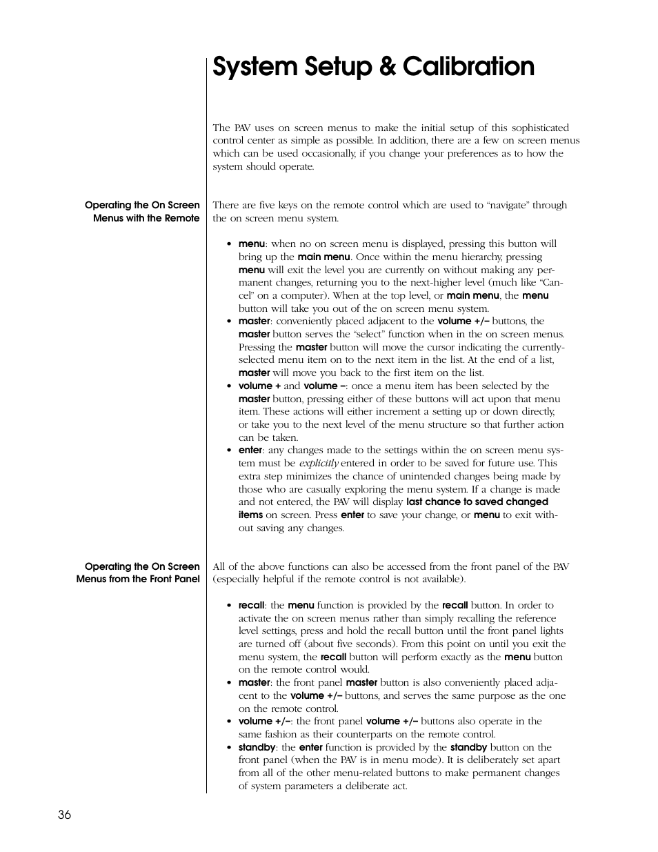System setup & calibration | Proceed PAV User Manual | Page 36 / 80