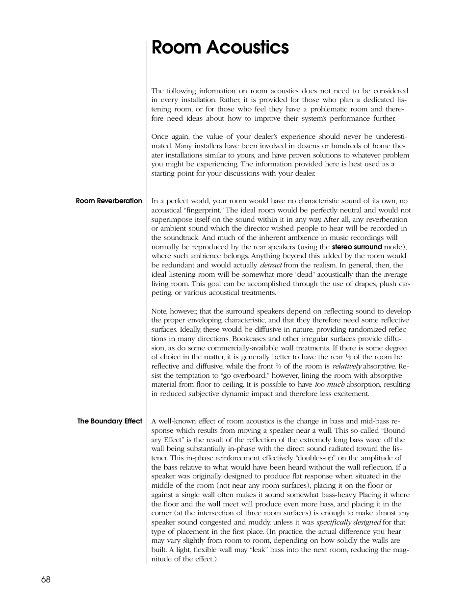 Room acoustics | Proceed PAV User Manual | Page 68 / 80