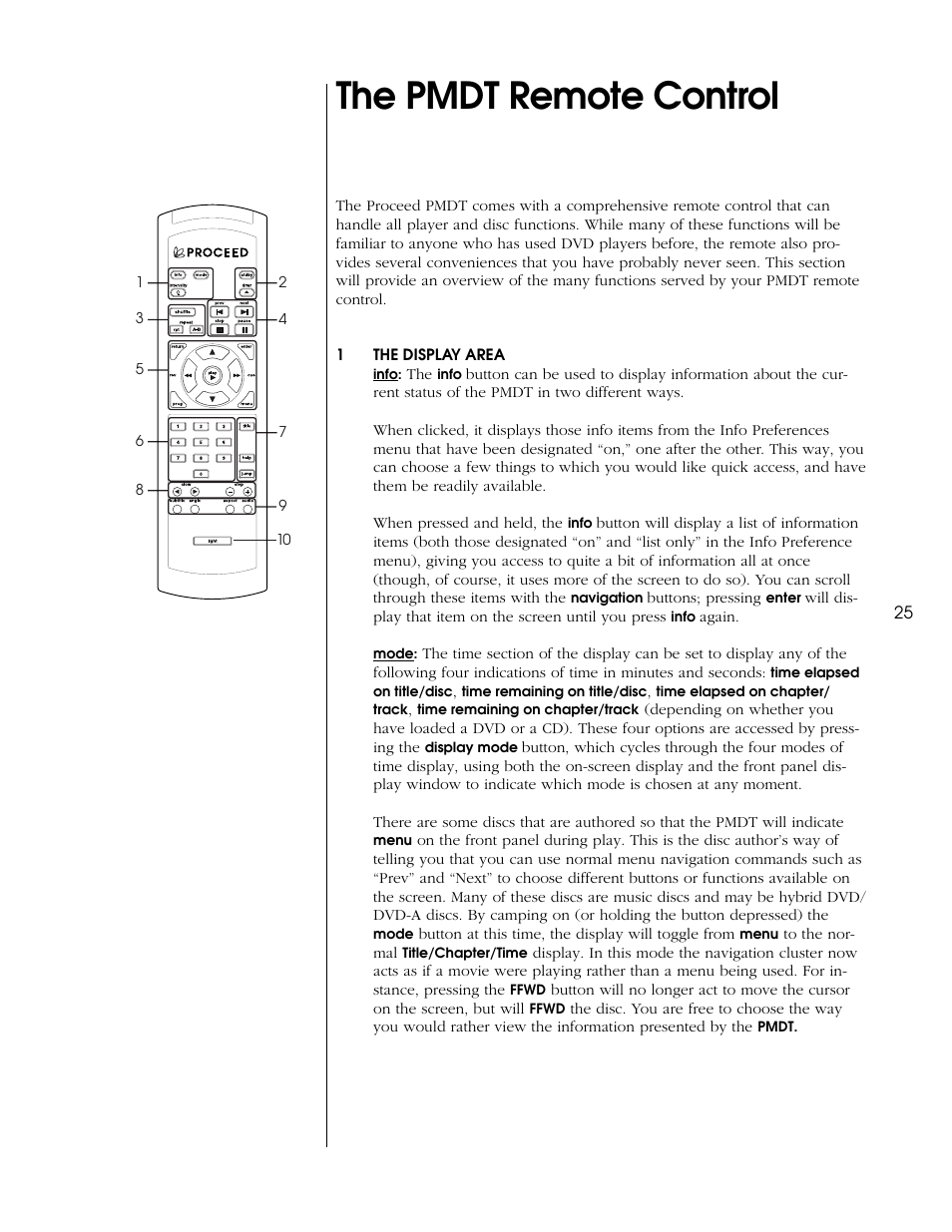 The pmdt remote control | Proceed PMDT User Manual | Page 25 / 60
