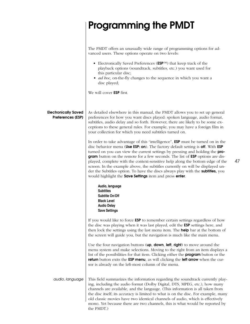 Programming the pmdt | Proceed PMDT User Manual | Page 47 / 60
