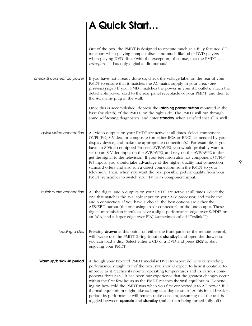 A quick start | Proceed PMDT User Manual | Page 9 / 60