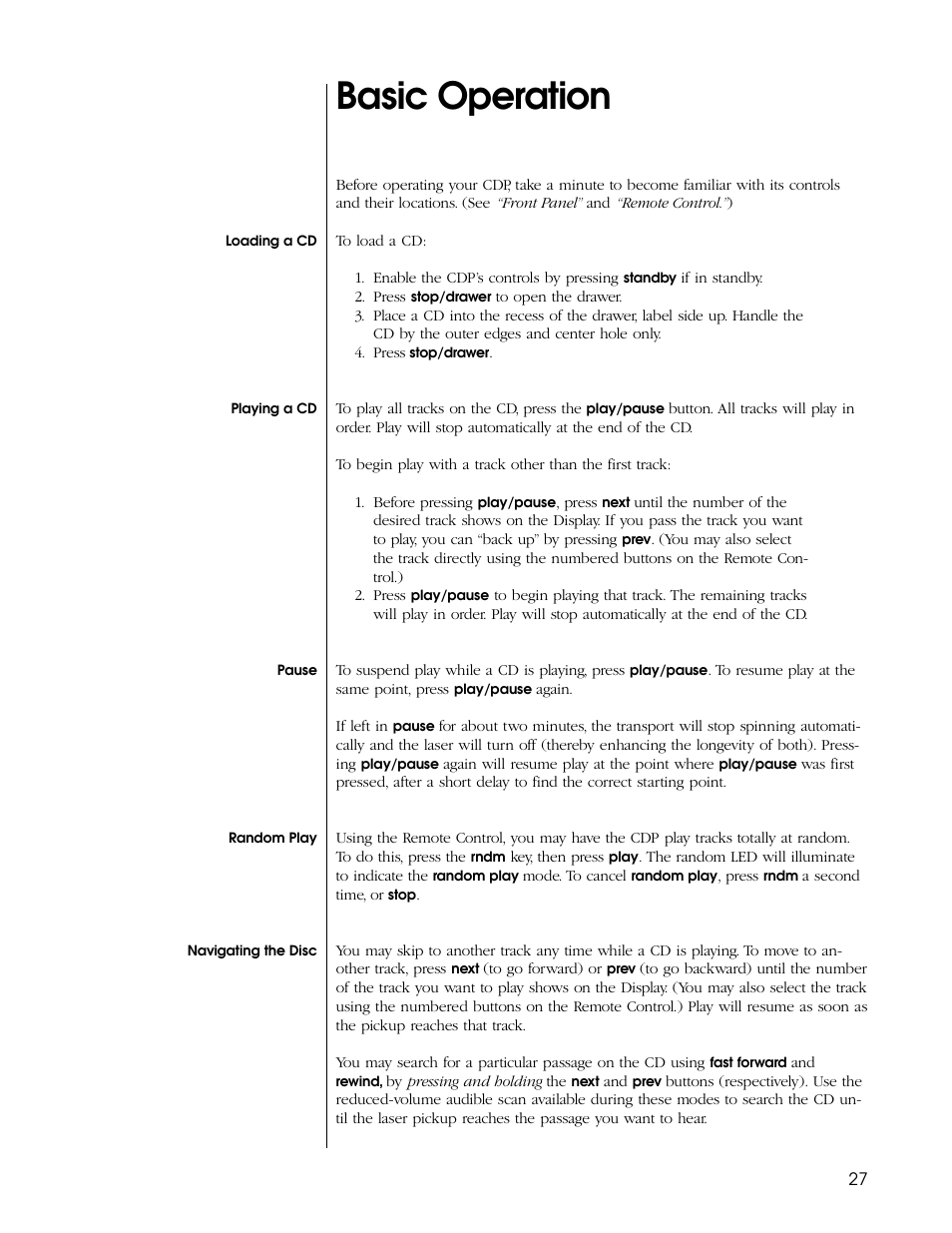 Basic operation | Proceed CDP User Manual | Page 27 / 46