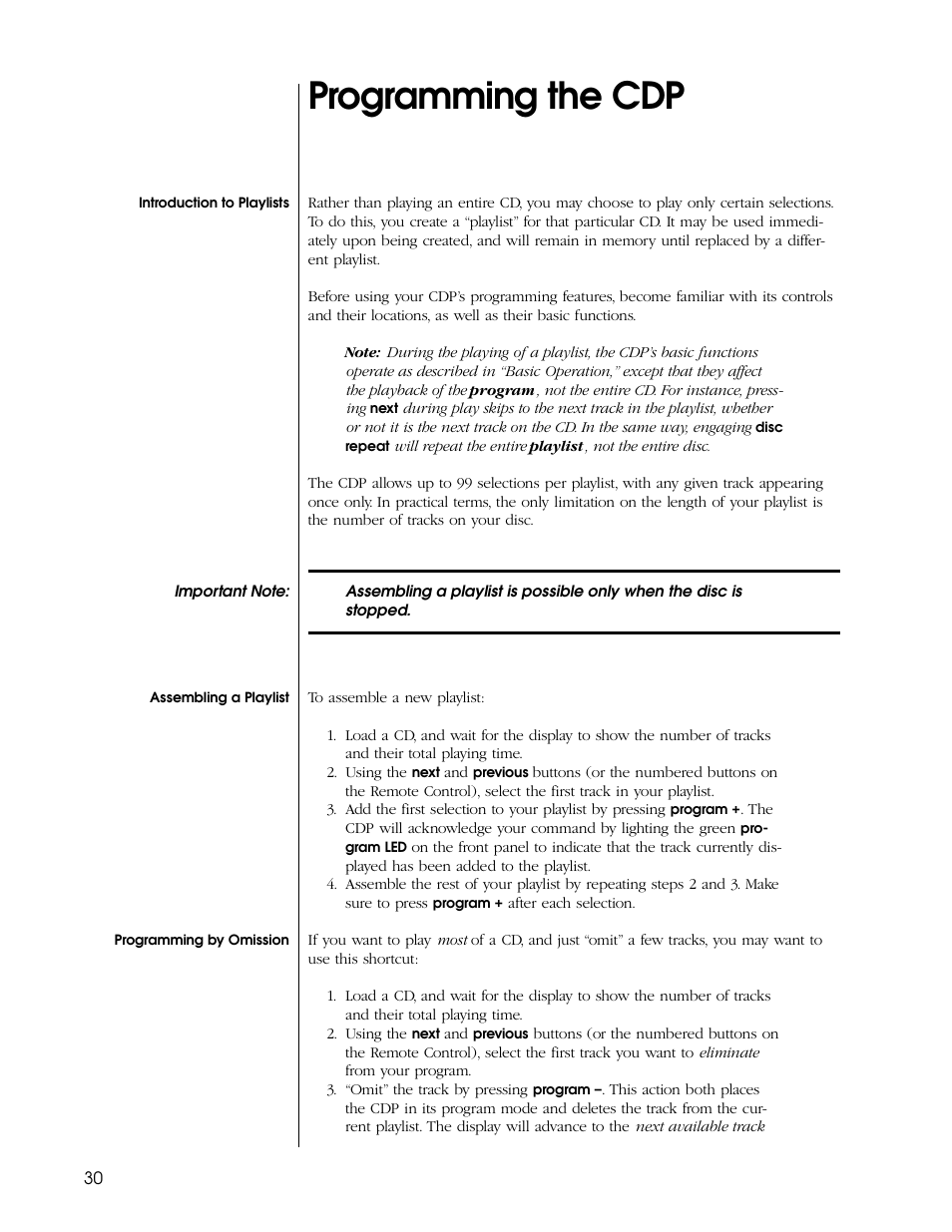 Programming the cdp | Proceed CDP User Manual | Page 30 / 46
