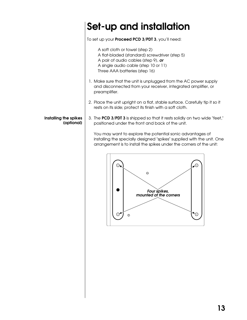Set-up and installation | Proceed PCD User Manual | Page 13 / 28
