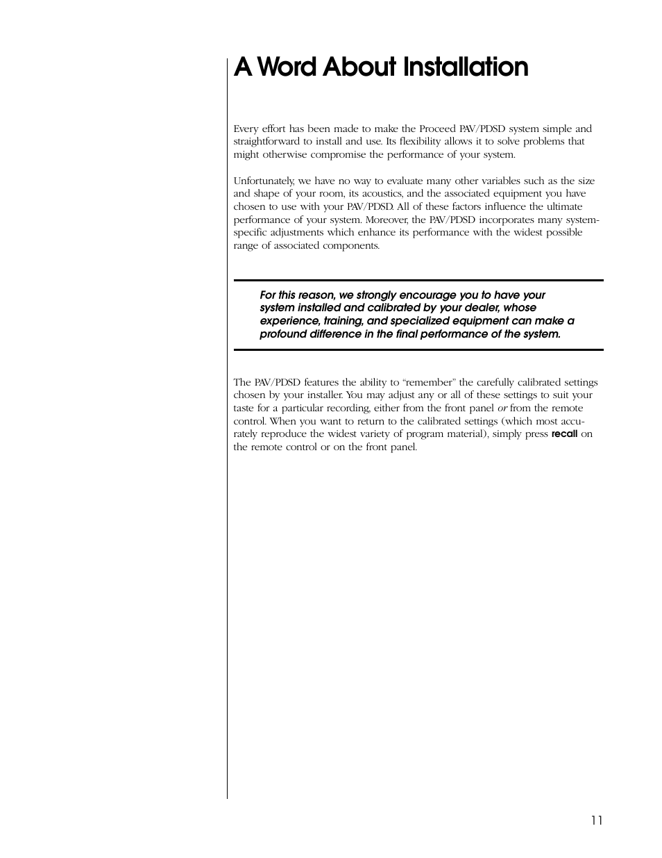 A word about installation | Proceed PDSD User Manual | Page 11 / 92