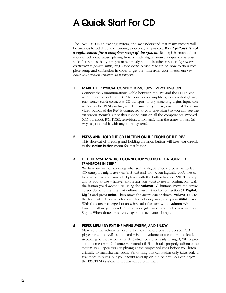 A quick start for cd | Proceed PDSD User Manual | Page 12 / 92